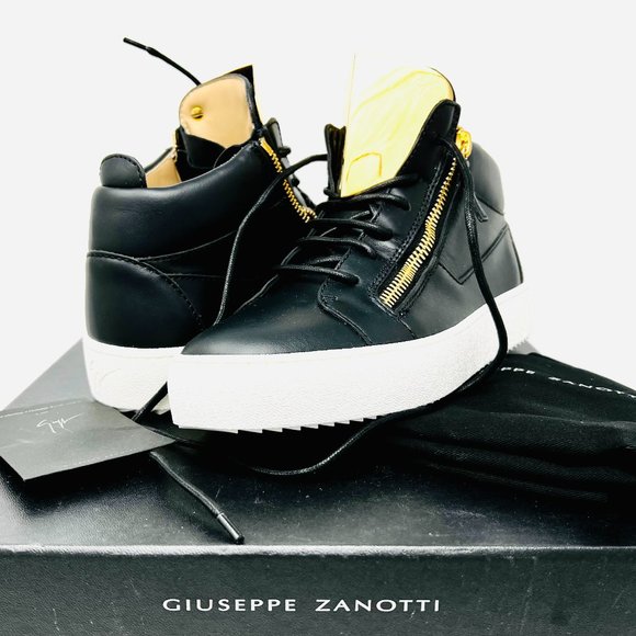 Giuseppe Zanotti Nero Black May London Birel RU00031 Sz. 7.5 Men's Sneakers - Picture 1 of 11